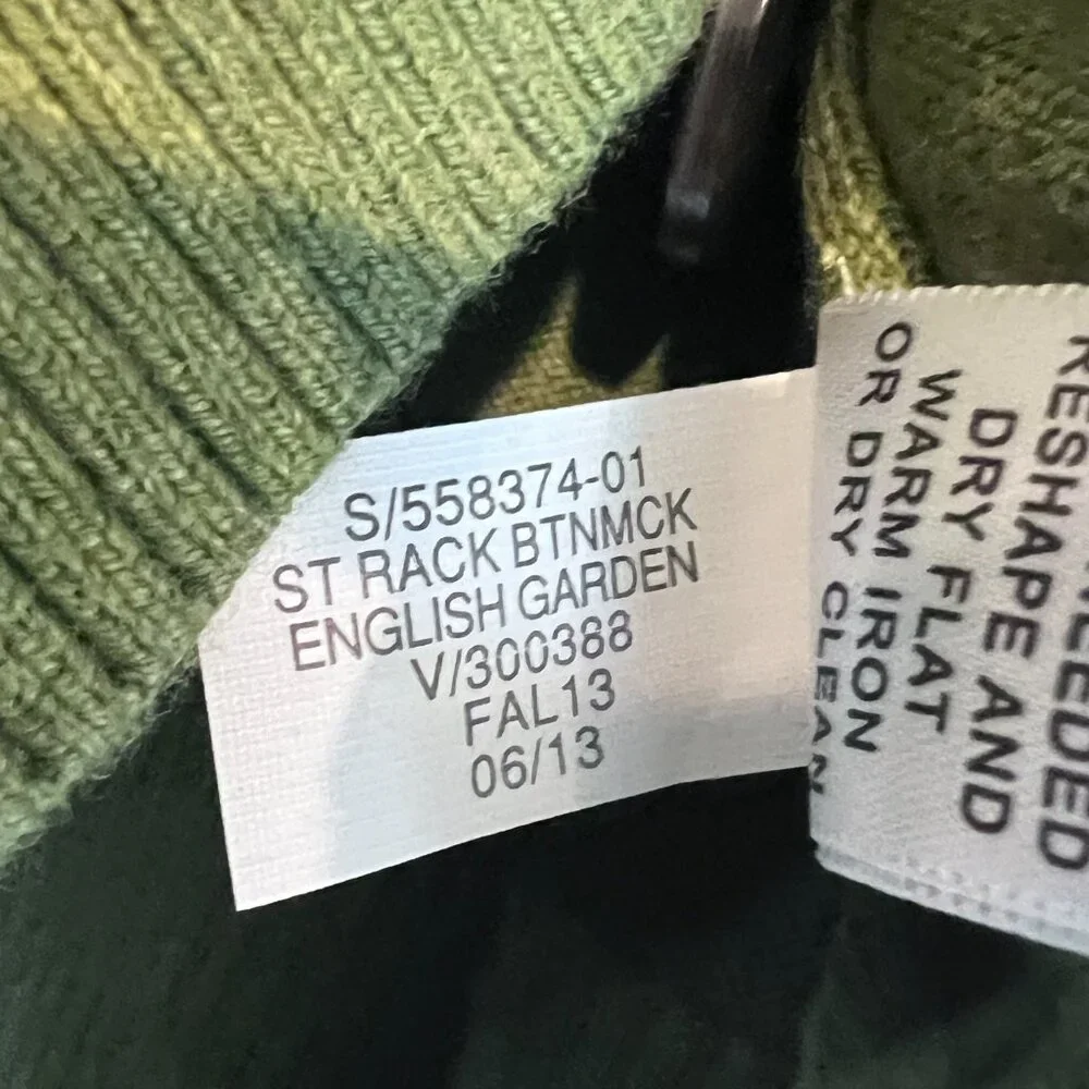 Banana‎ Republic 1/4 Button Mock Neck Pullover Sweater Olive Green Knit Sz Large